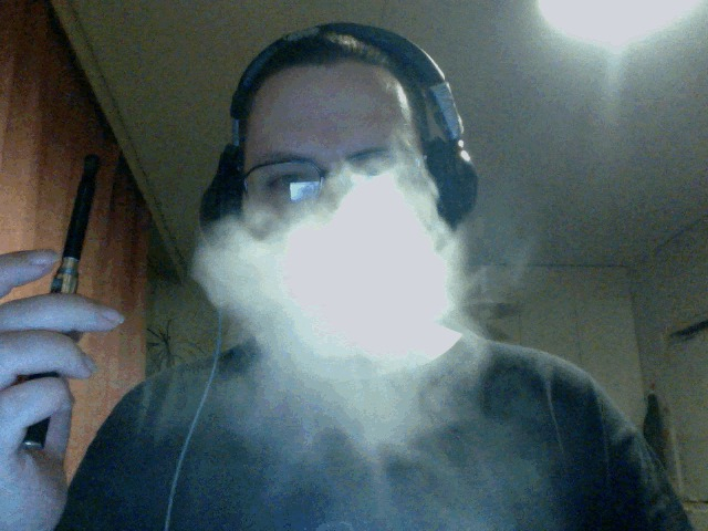 Me puffing my e-cig